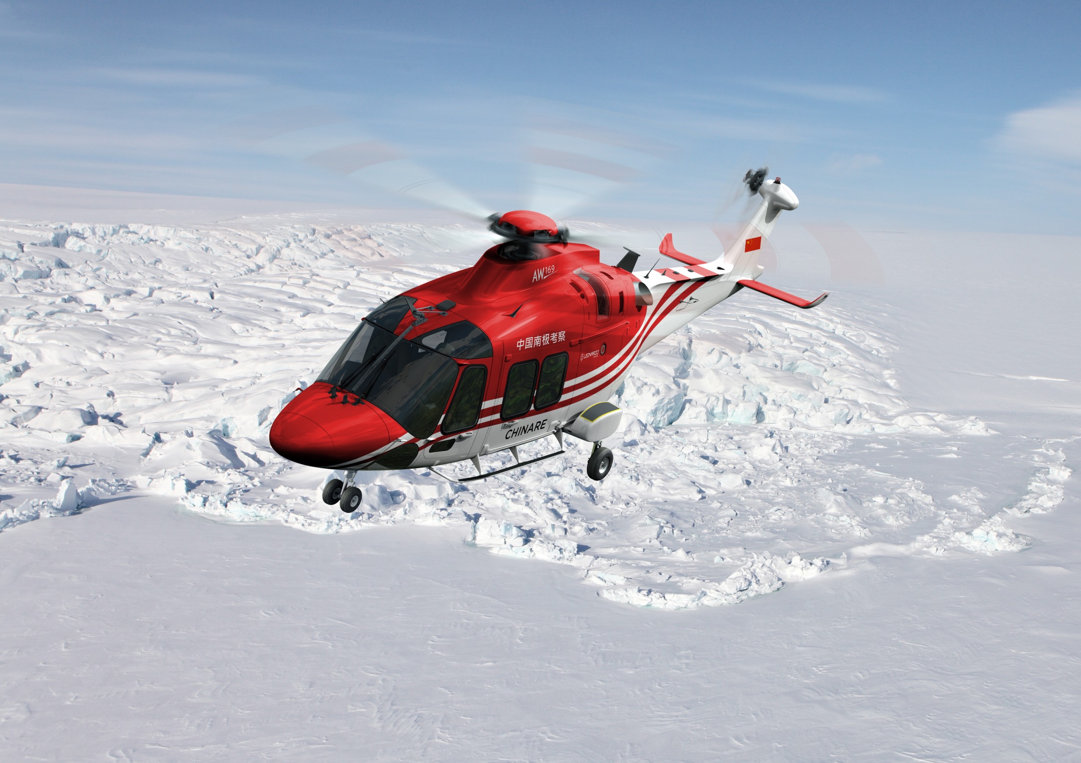 The AgustaWestland AW169 light intermediate helicopter will perform a range of roles including passenger transport, iceberg sighting, and cargo sling operations.