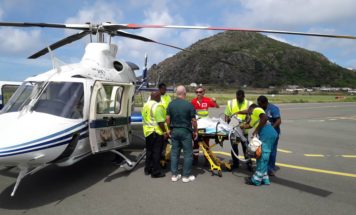 National Helicopters performed over 60 patients transports in the Dutch Caribbean in the days following Hurricane Irma using its Bell 430 and MBB Bo.105. Jan Fraessdorf Photo