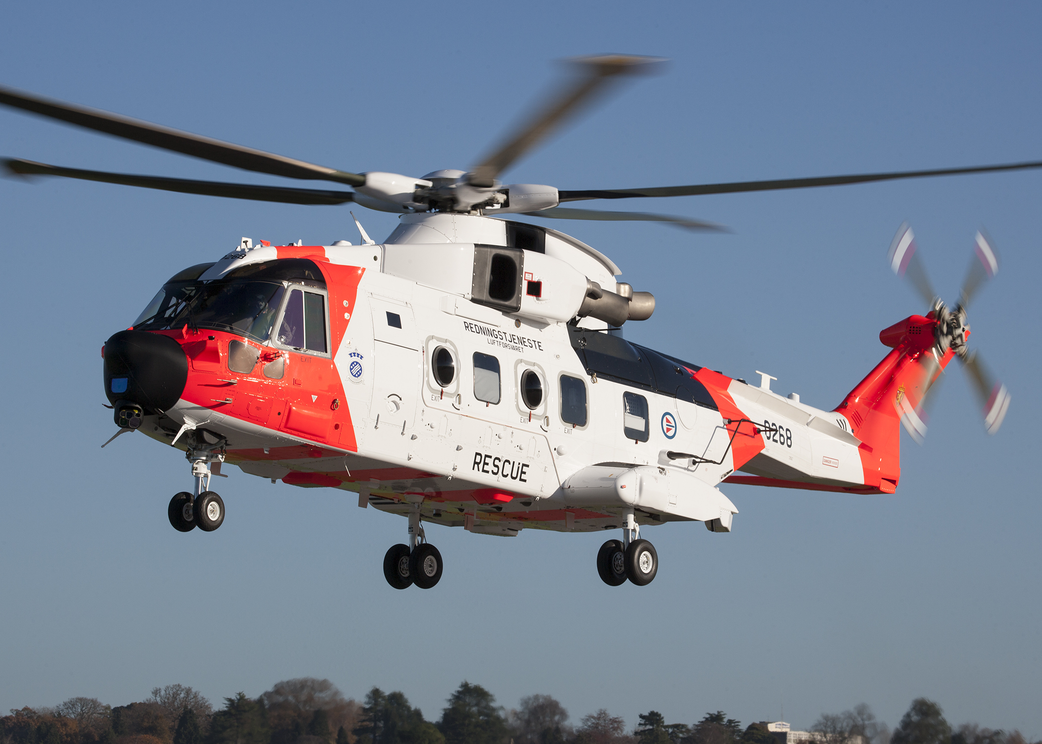 The Leonardo AW101 was delivered a week ago, and was still a month away from its official delivery ceremony. Leonardo Photo