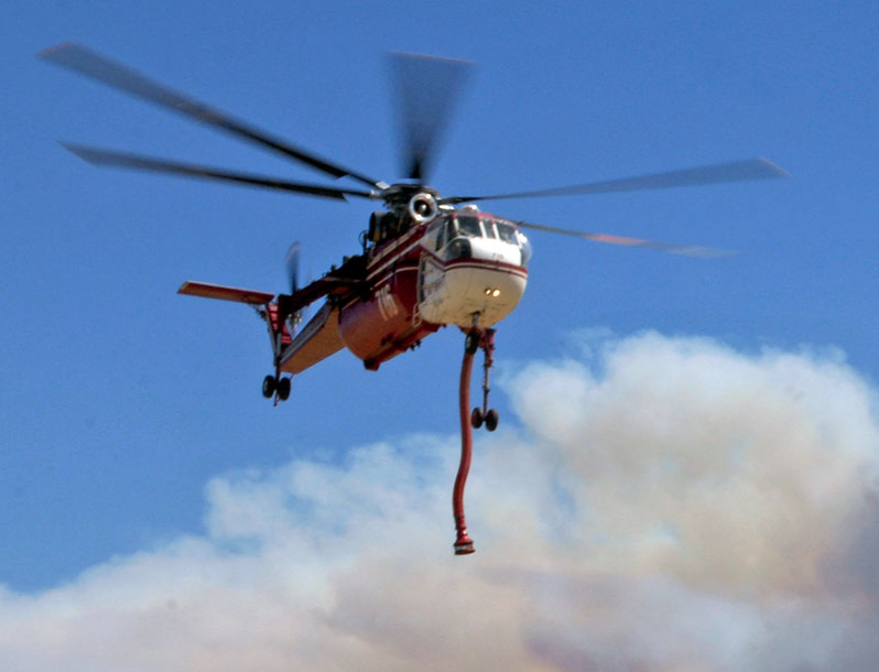 A Sikorsky CH-54B Skycrane displaying its intake hose at a previous AFF North America event. Aerial Firefighting North America Photo