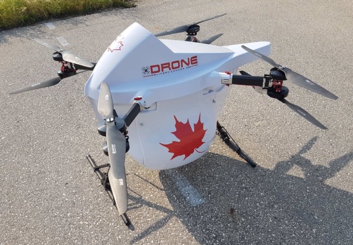 The Sparrow is now compliant with the Transport Canada UAS standard. Drone Delivery Canada Photo