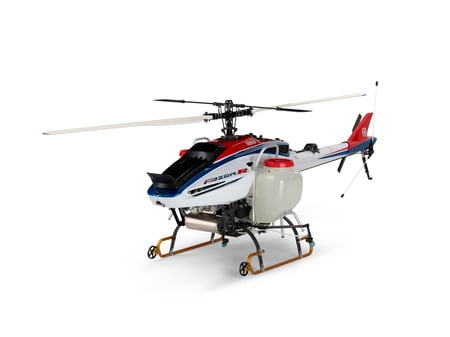 The FAZER R is an industrial unmanned helicopter for highly precise spraying. Yamaha Motor Photo