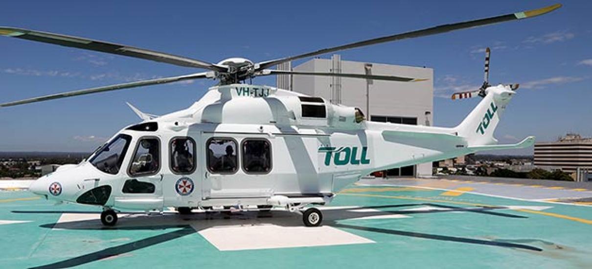 The Bankstown helicopter base houses three AW139s online 24/7 to respond to any mission in New South Wales. Toll Group Photo