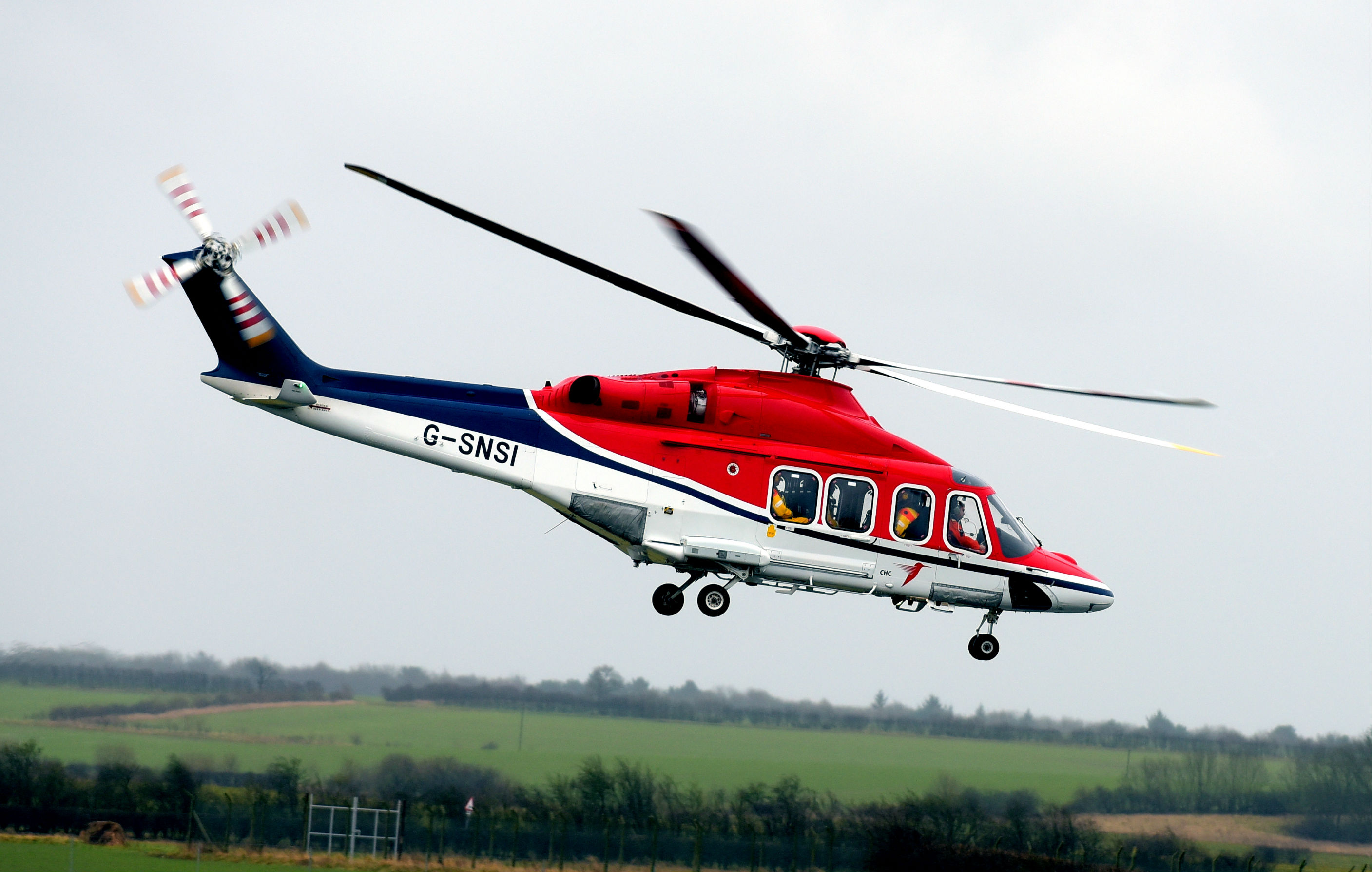 A combination of Leonardo AW139 (pictured here) and AW169 helicopters will begin flying out of Humberside heliport from April 2018 to support the construction and support phases of Ørsted's Hornsea Project One—which is expected to be the largest wind farm in the world. CHC Photo