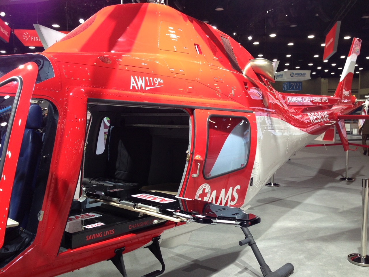 The interior has been selected by the South African Red Cross to be installed on its three new AW119Kx helicopters and on another five helicopters that will join the fleet in 2018 and 2019. AMS Heli Design Photo