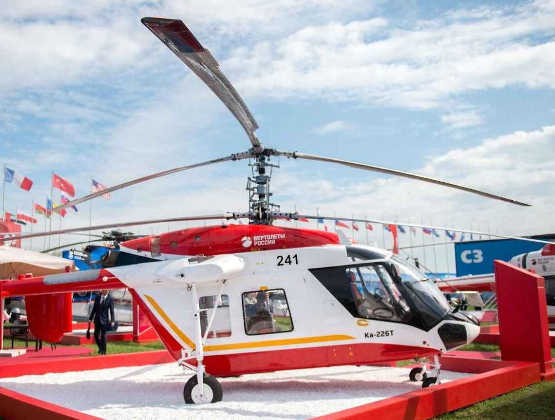 The Ka-226T light, multi-purpose helicopter features two turbo shaft 580-horsepower engines and full electronic control. Rostec Photo