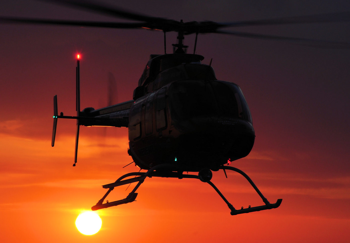 Silhouette of a helicopter