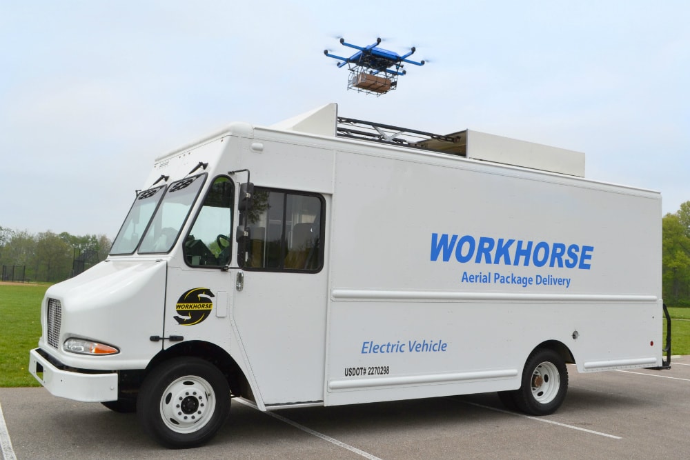 The Horsefly drone launched from the top of a truck. Workhorse Photo