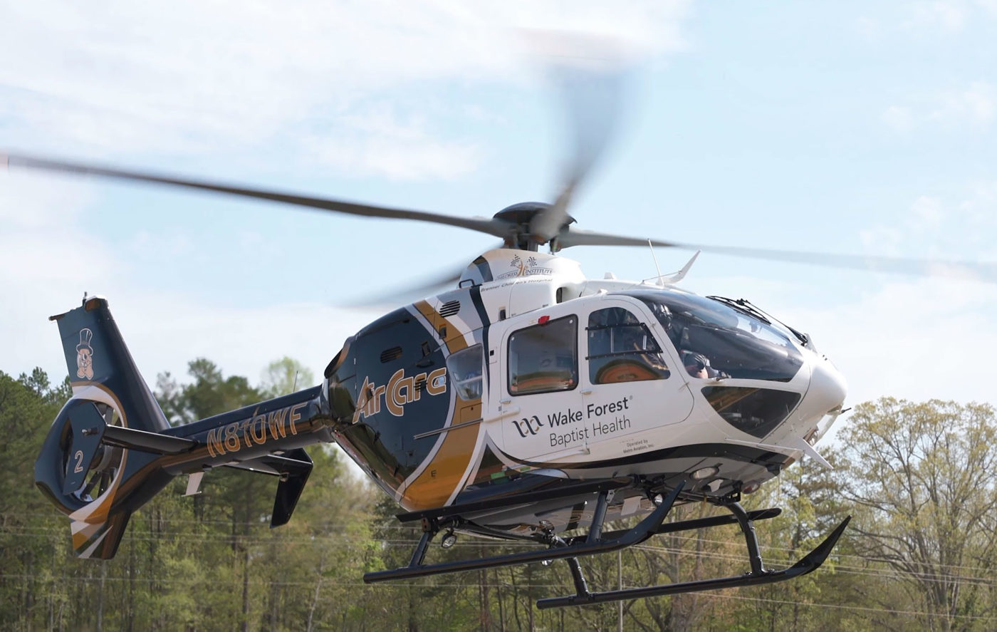 Metro procured and refurbished three Airbus EC135 P2+ helicopters for the AirCare program, and is in the process of procuring and completing a fourth and final EC135 to serve as a backup aircraft. Metro Photo
