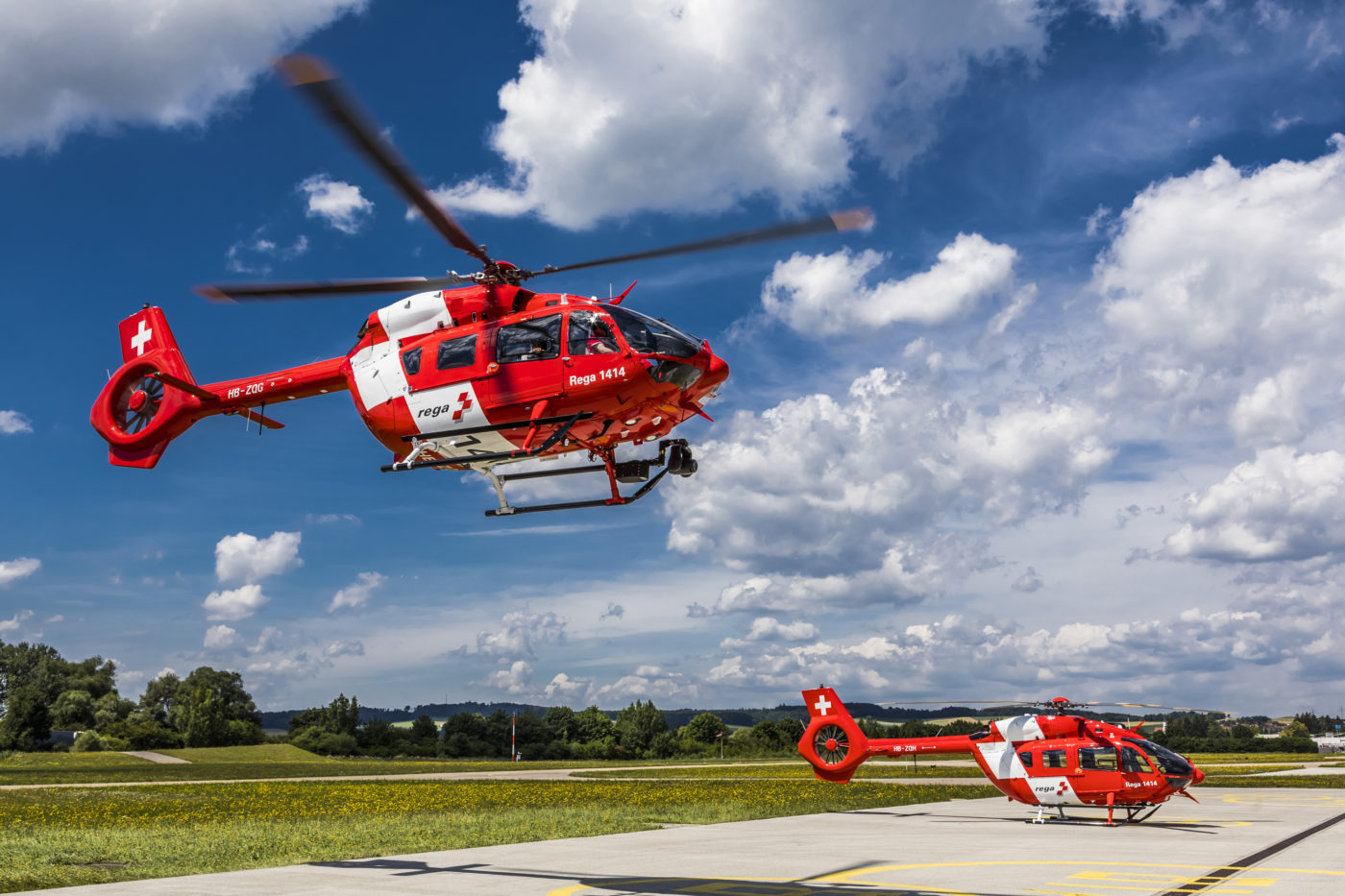 Swiss Air-Rescue Rega’s first H145 helicopter is expected to be deployed at the air service’s Bern base in October 2017. Christophe Keller Photo