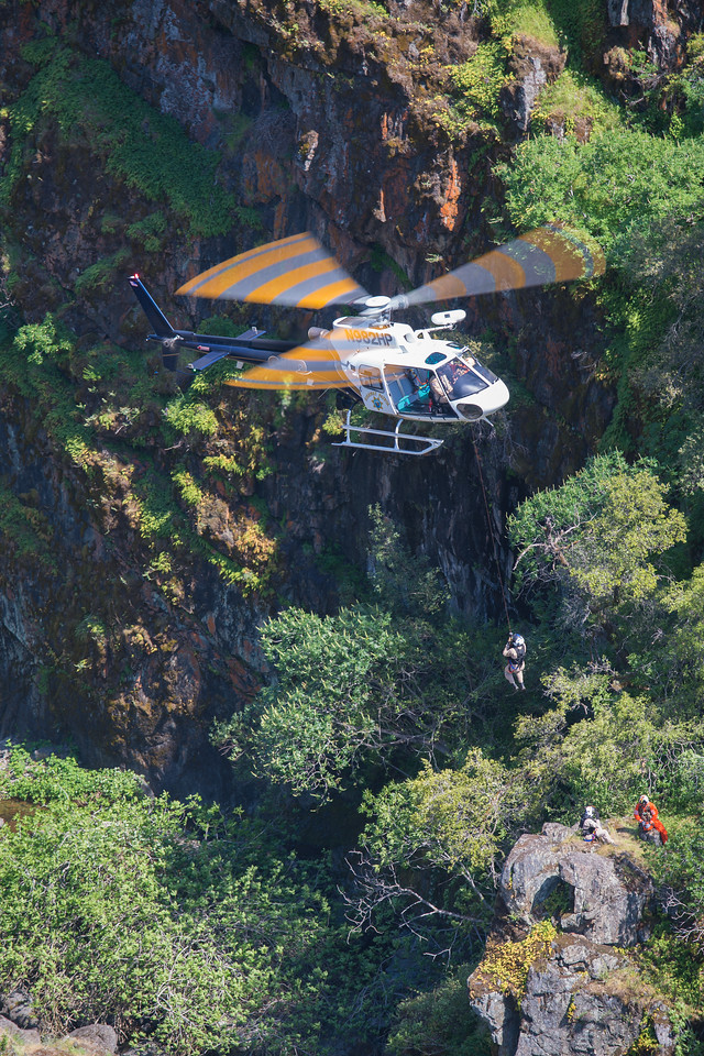 CHP crews must be mindful of center-of-gravitity (CG) limits during rescue operations. According to CHP chief flight officer Larry O'Brien,