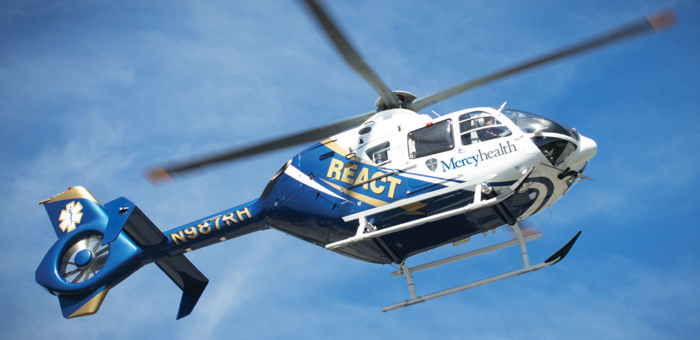Mercyhealth REACT’s new EC145 helicopter will replace its EC135, and will allow the air medical program to expand its HEMS missions. Mercyhealth Photo