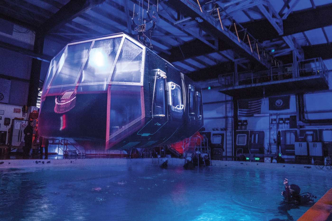 The Modular Egress Training Simulator (METS) at SSUSA’s headquarters in Groton, Connecticut, is a 6,500-pound device that can be configured to represent a range of different aircraft types, both fixed- and rotary-wing. SSUSA also has a separate simulator to represent aircraft with tandem seating, such as the AH-64 Apache. Eric Adams Photo