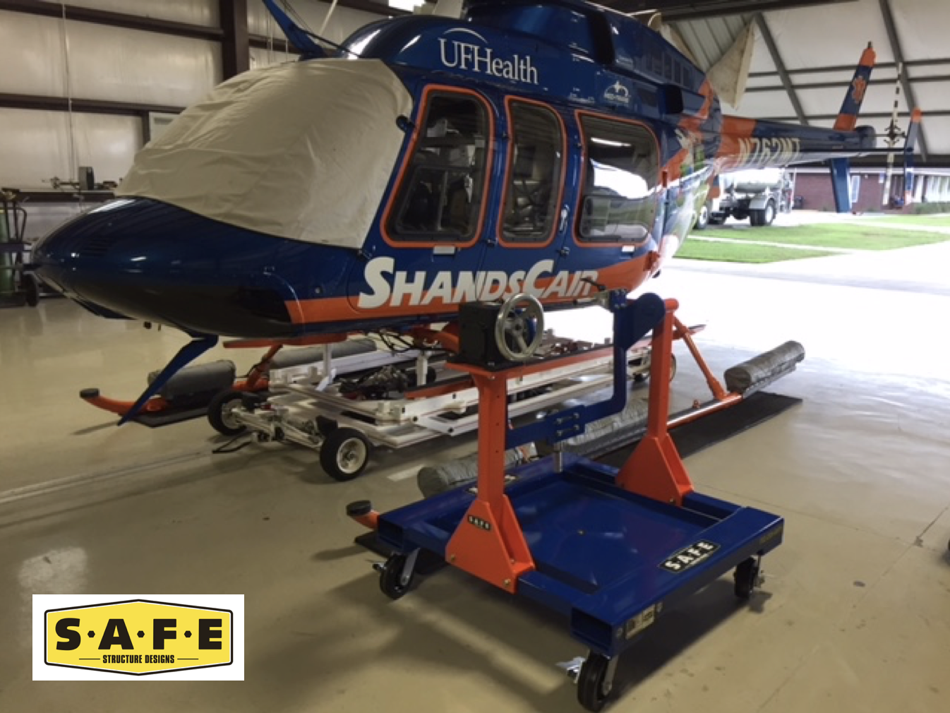 With S.A.F.E.’s engine stand, mechanics can effortlessly mount the engine into the stand and seamlessly rotate it 360 degrees with a hand crank. S.A.F.E. Photo