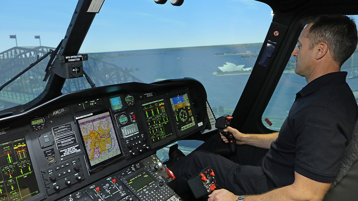 Training will be conducted utilizing Australia’s only OEM AW139 Level D full-flight simulator. Toll Photo