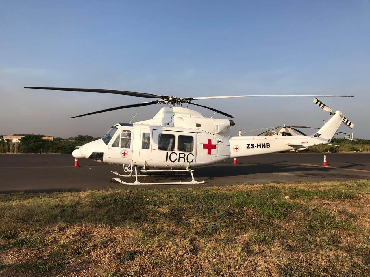 The helicopters are based in Juba and are providing much needed humanitarian support for the International Red Cross.