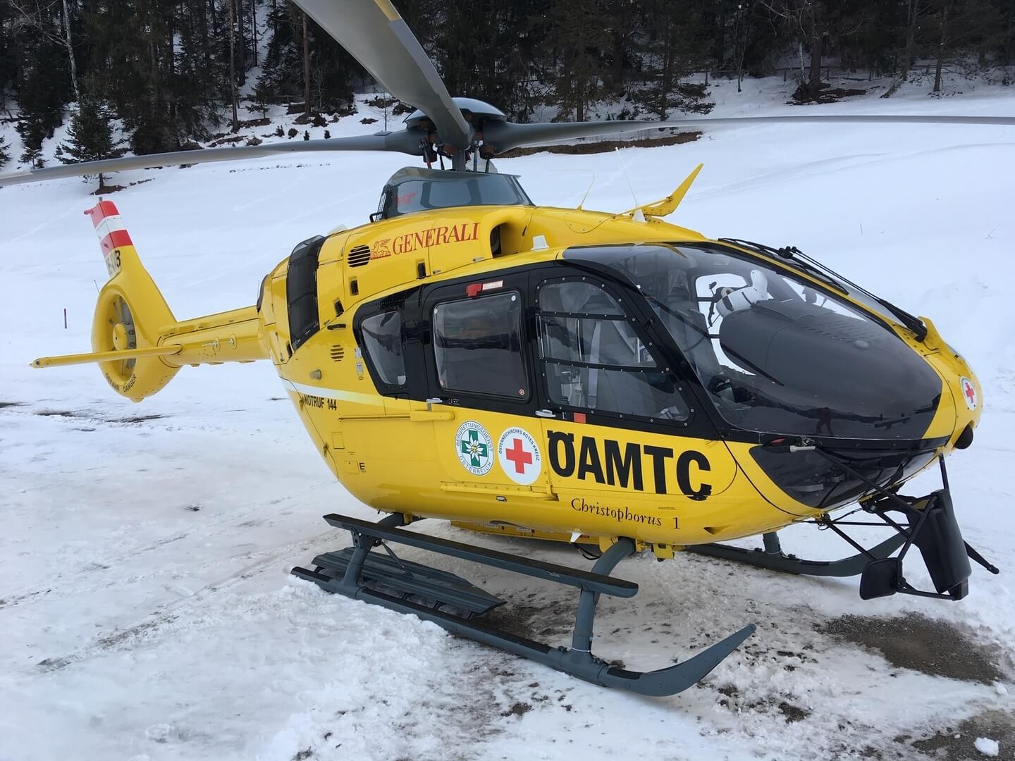 After 2.5 days of test flights, the finished H135 helicopter returned to service on Feb. 5 in Innsbruck as Christophorus 1. OAMTC Photo