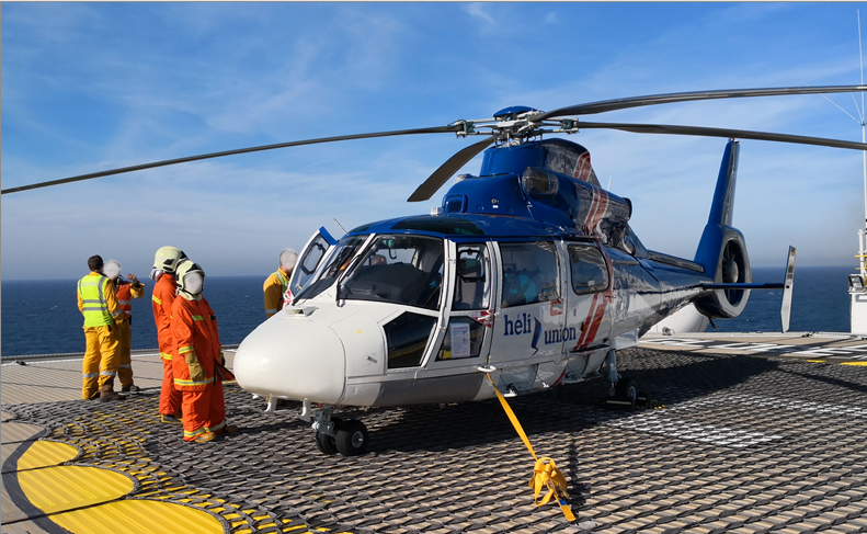 Heli-Union has provided two medium helicopters to support Total E&P’s exploration campaign through crew transfers and medevac services. Heli-Union Photo