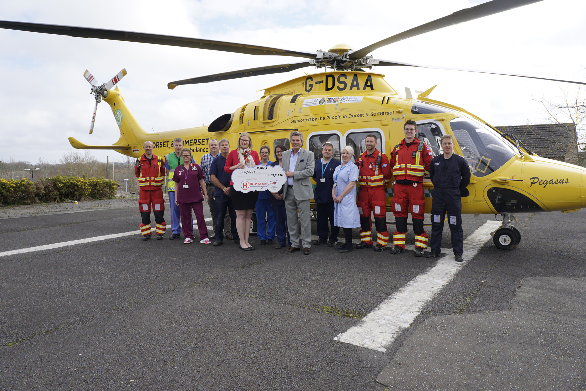 Robert Bertram, CEO of the HELP Appeal presents the donation to Dorset County Hospital. HELP Appeal Photo
