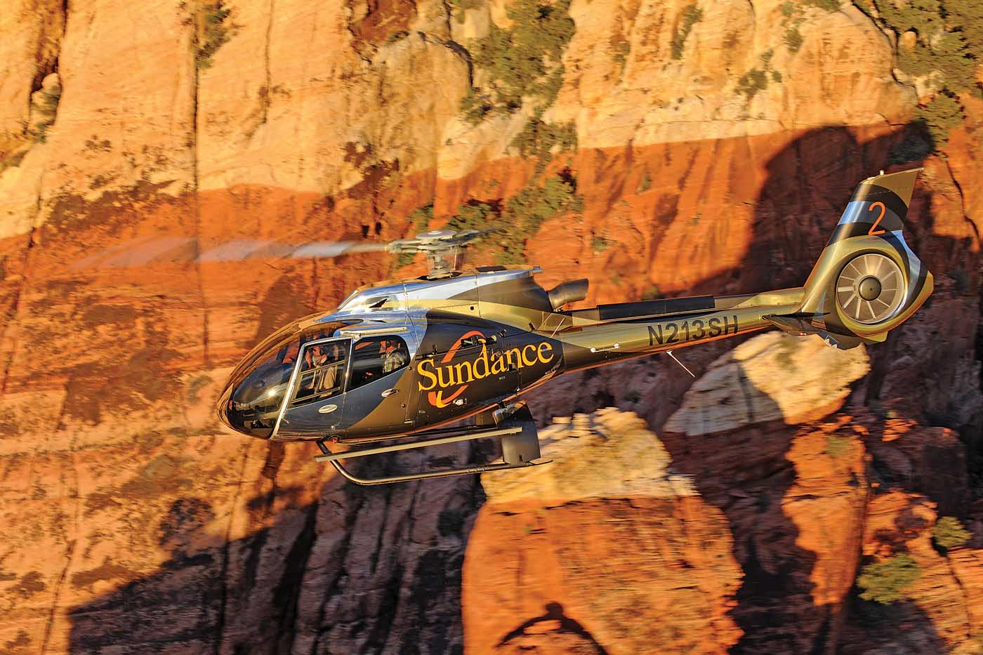 Sundance Helicopters’ fleet included the Airbus H130 (pictured) and the AS350 B2. Anthony Pecchi Photo