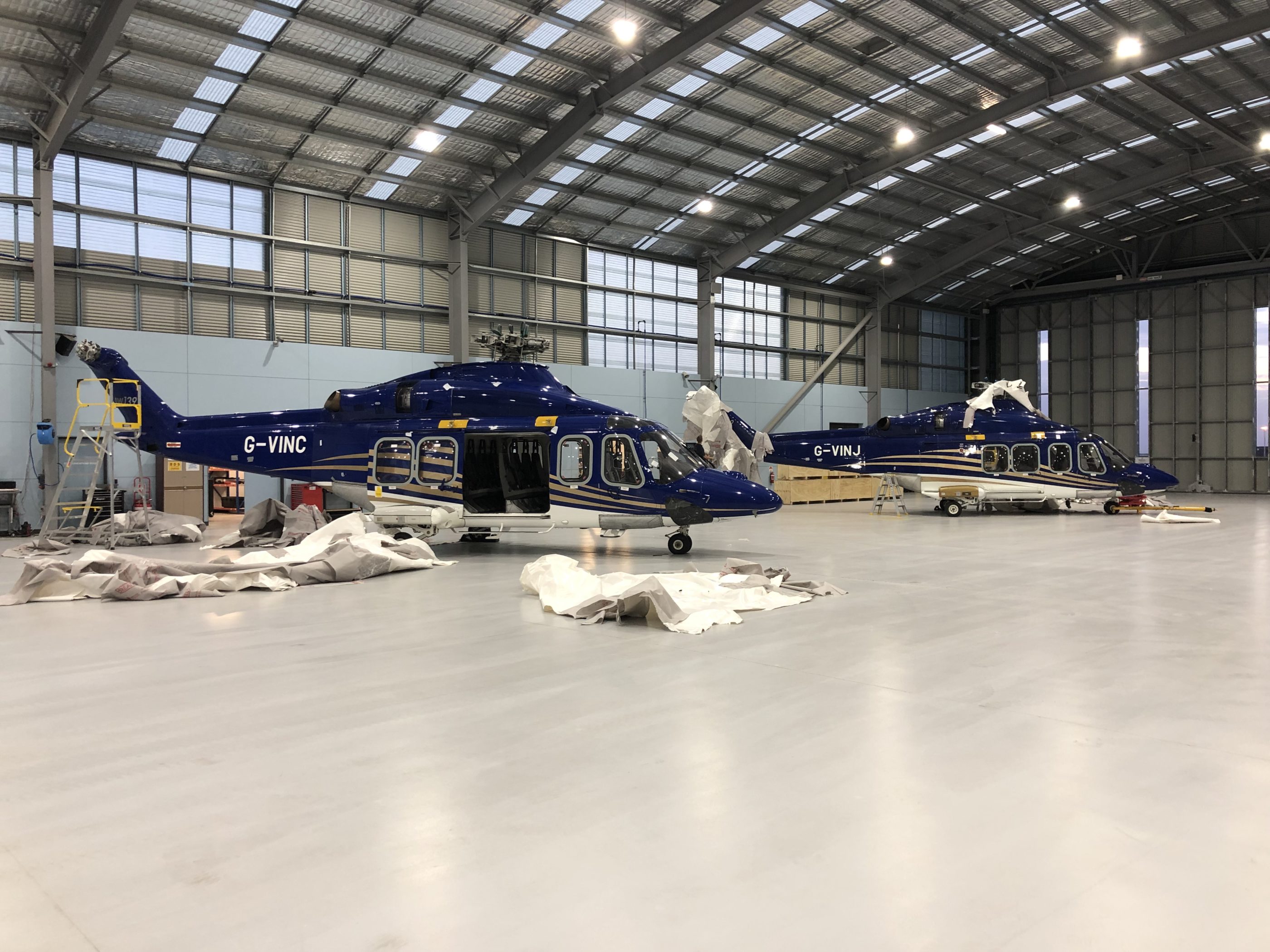 The Leonardo AW139s arrived in Australia from Aberdeen, Scotland. LCI Photo