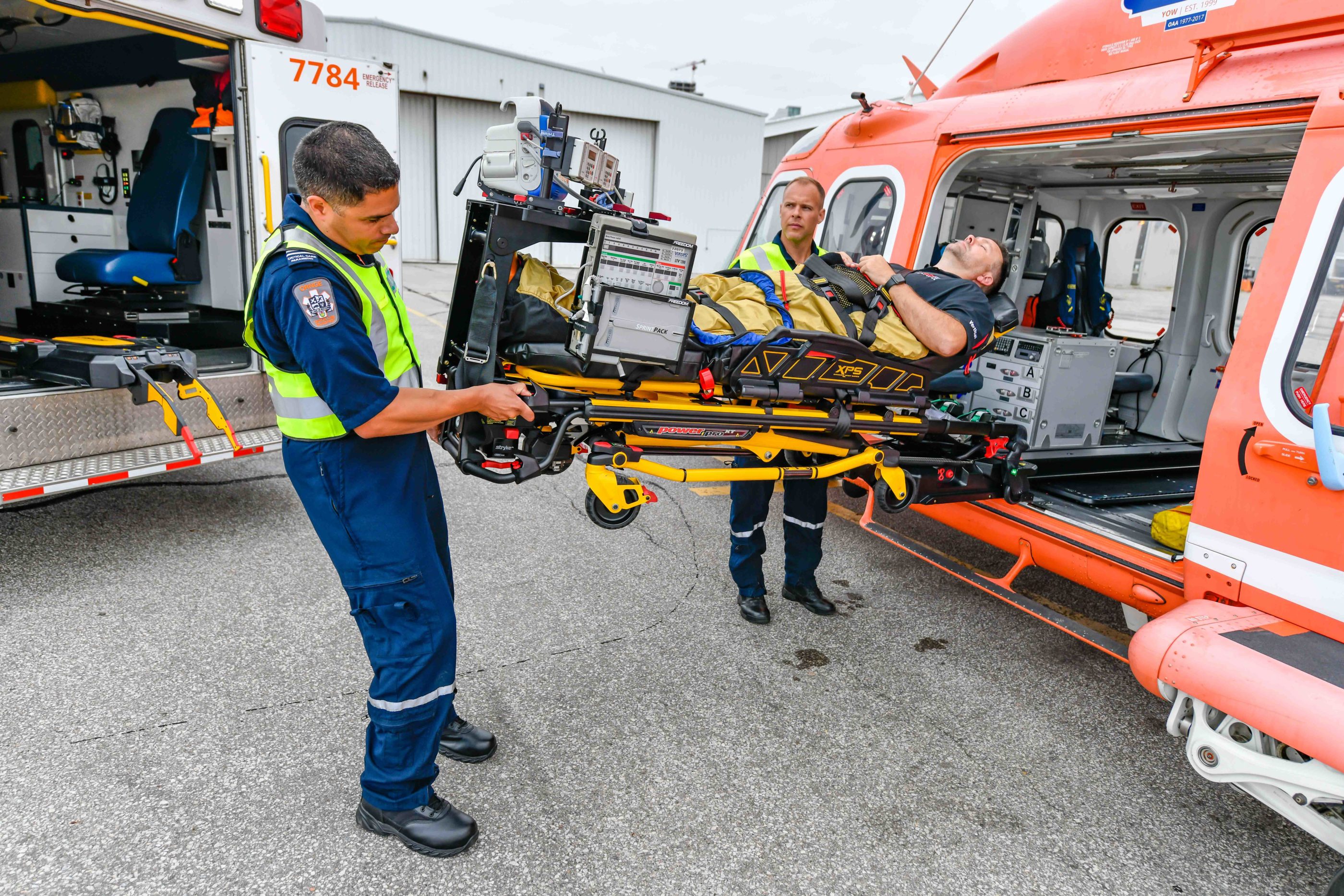 Ornge has completed the installation of the HeliMods PAL stretcher system across its fleet of 11 Leonardo AW139s. Mike Reyno Photo