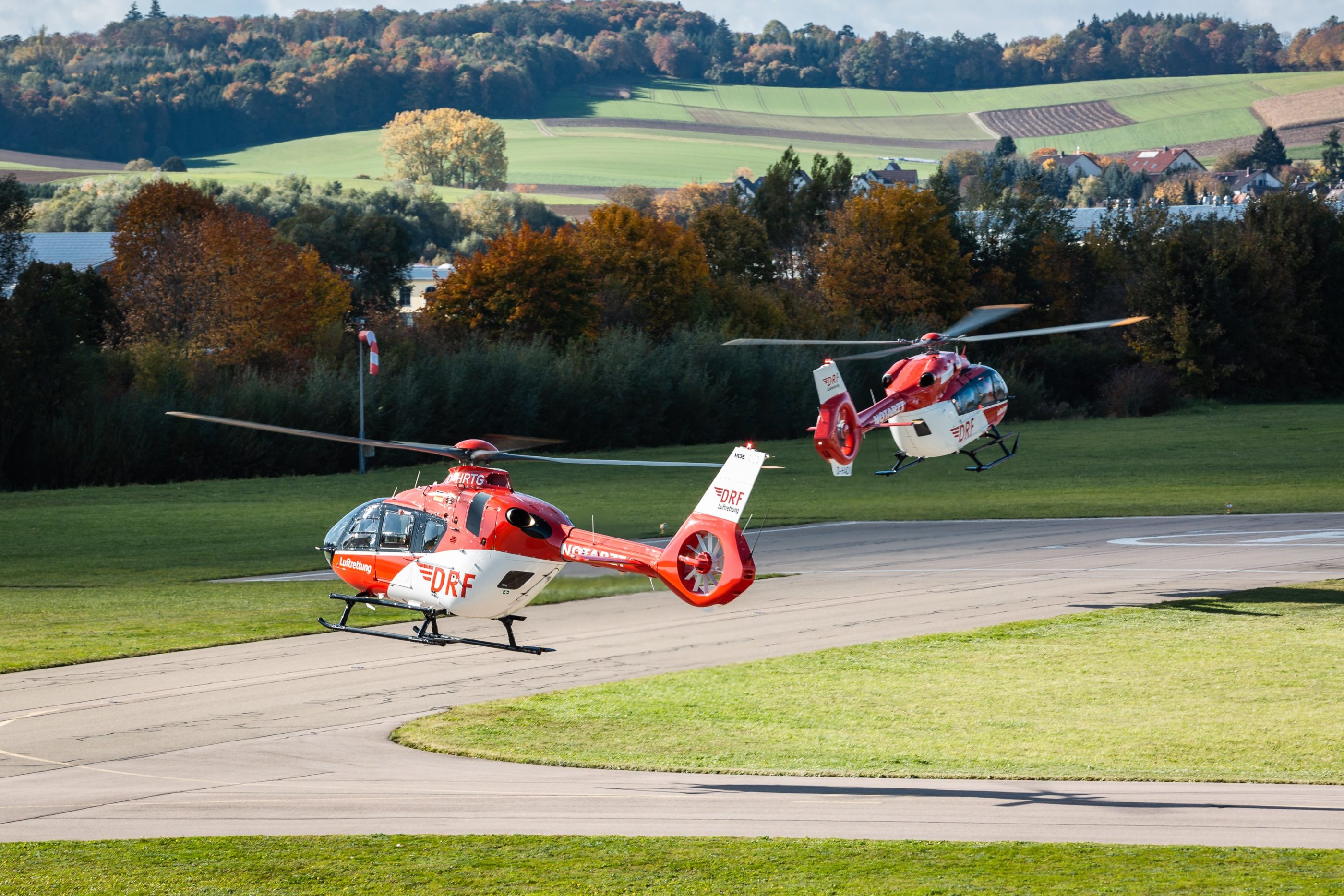 DRF Luftrettung recently took delivery of a new H135 and H145 from Airbus Helicopters' facility in Donauworth, Germany. Airbus Helicopters/Patrick Heinz Photo