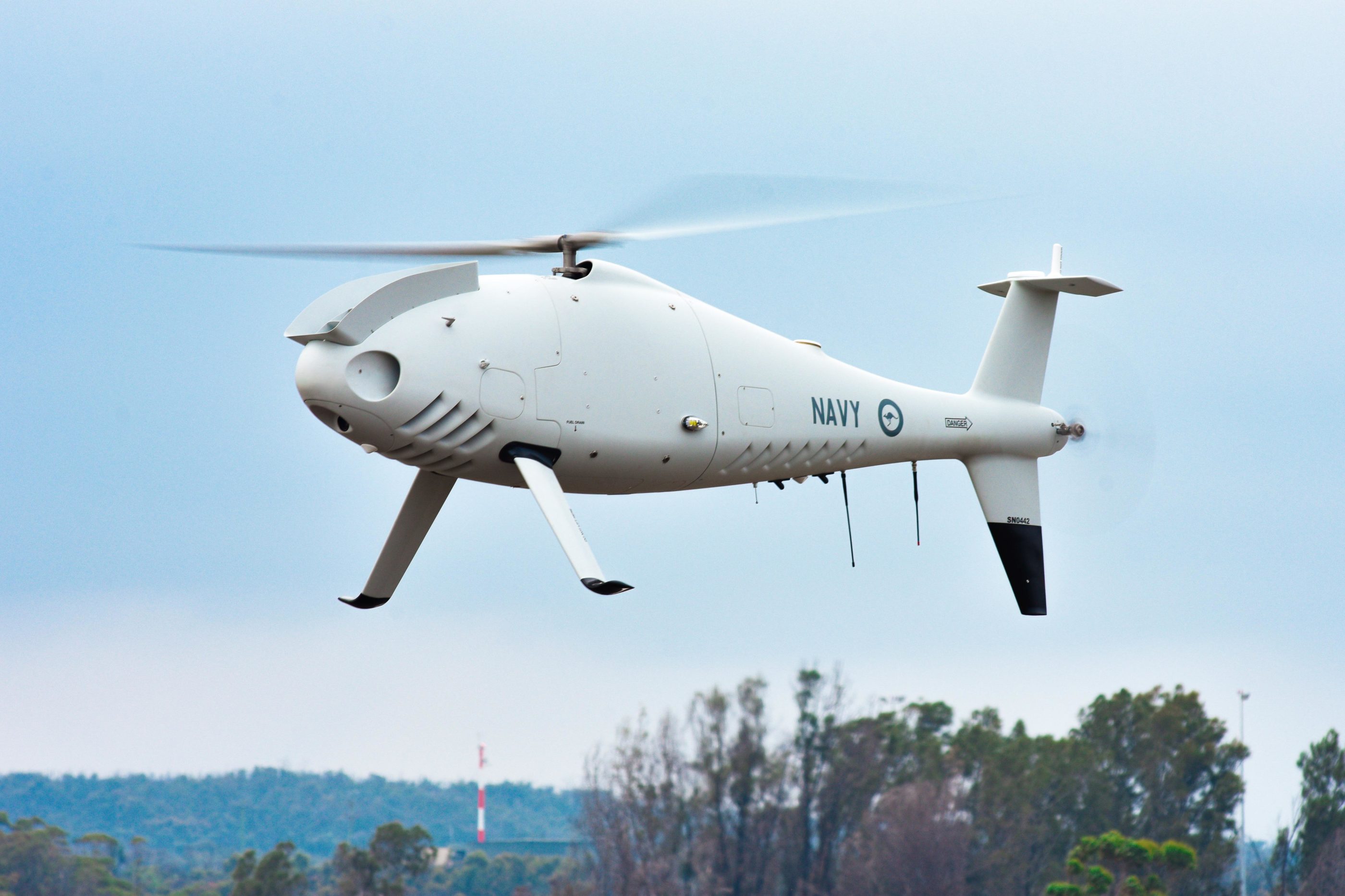 The Camcopter S-100 system has been equipped with an L3 Harris Wescam MX-10, among other things. Schiebel Photo