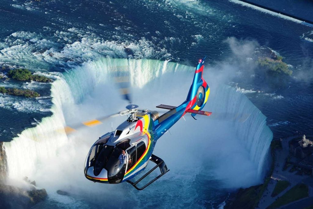 With the Canada/US border remaining closed, heli-tour operators have been hit particularly hard by the Covid-19 pandemic. Niagara Helicopters has adapted to the pandemic by offering tours over Niagara Falls to larger groups that are in the same bubble in the Airbus H130, and smaller groups in the Bell 206B JetRanger. Mike Reyno Photo