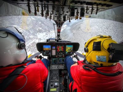 Winter views from the cockpit of an Airbus H145. Photo submitted by Alberto Betto by posting to the Vertical Facebook page.