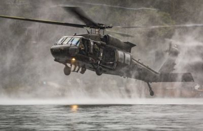 U.S. Army pilots and flight crew assigned to 2nd Battalion (Assault), 158th Aviation Regiment, facilitate helocast training for soldiers assigned to 1st Special Forces Group (Airborne) on Joint Base Lewis-McChord in January 2020. Photo submitted by Instagram user @a_r_witherspoon using #verticalmag