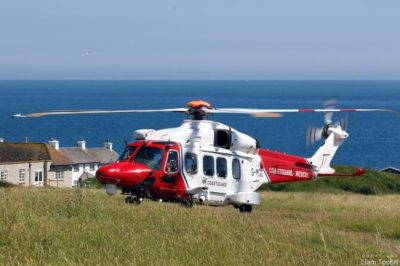 HM Coastguard Leonardo AW189 at the Portland Bill Helicopter Landing Site (HLS). Photo submitted by Instagram user @aviation.too using #verticalmag