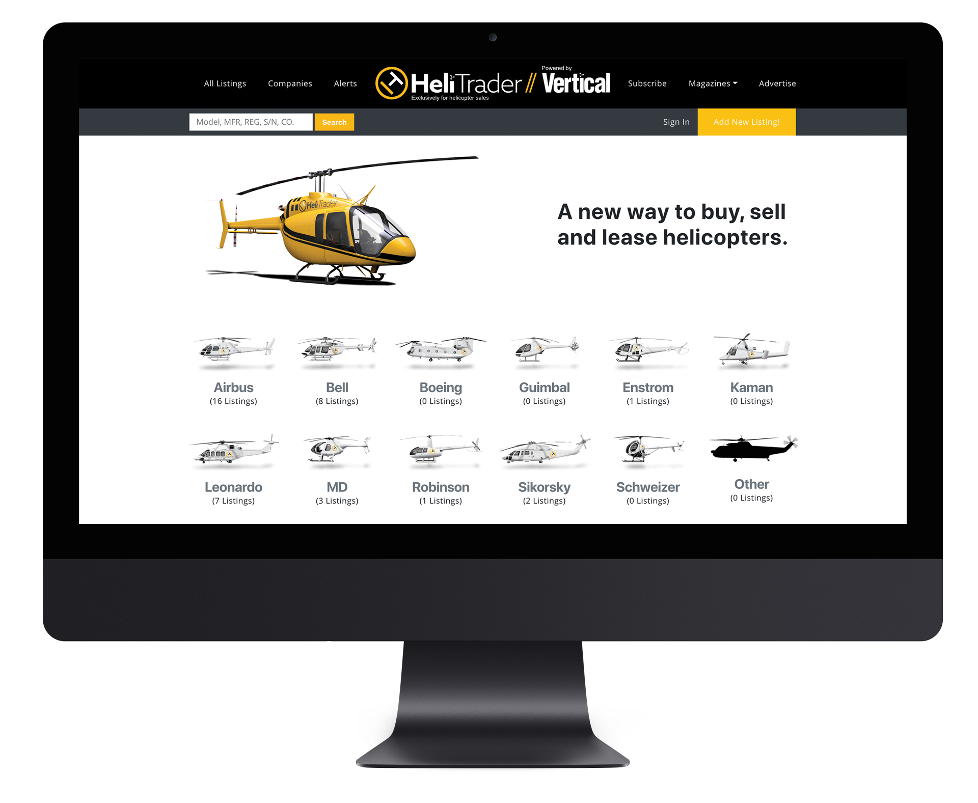 HeliTrader.com is due to go live in mid-November. MHM Publishing Image