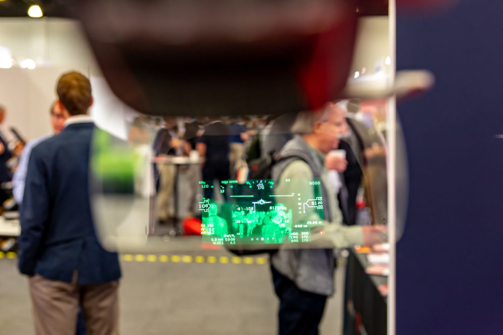 The Max-Viz 2300 projects the view in front onto a head up display (show in green in the center). Brent Bundy Photo