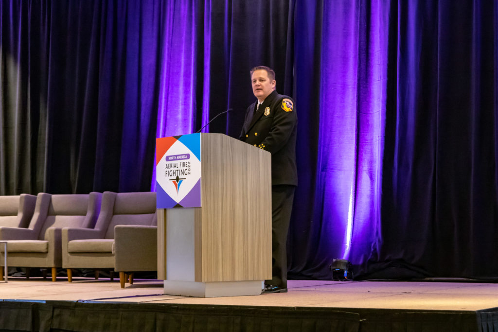 Cal Fire Director Joe Tyler provided the keynote address at the conference. Brent Bundy Photo