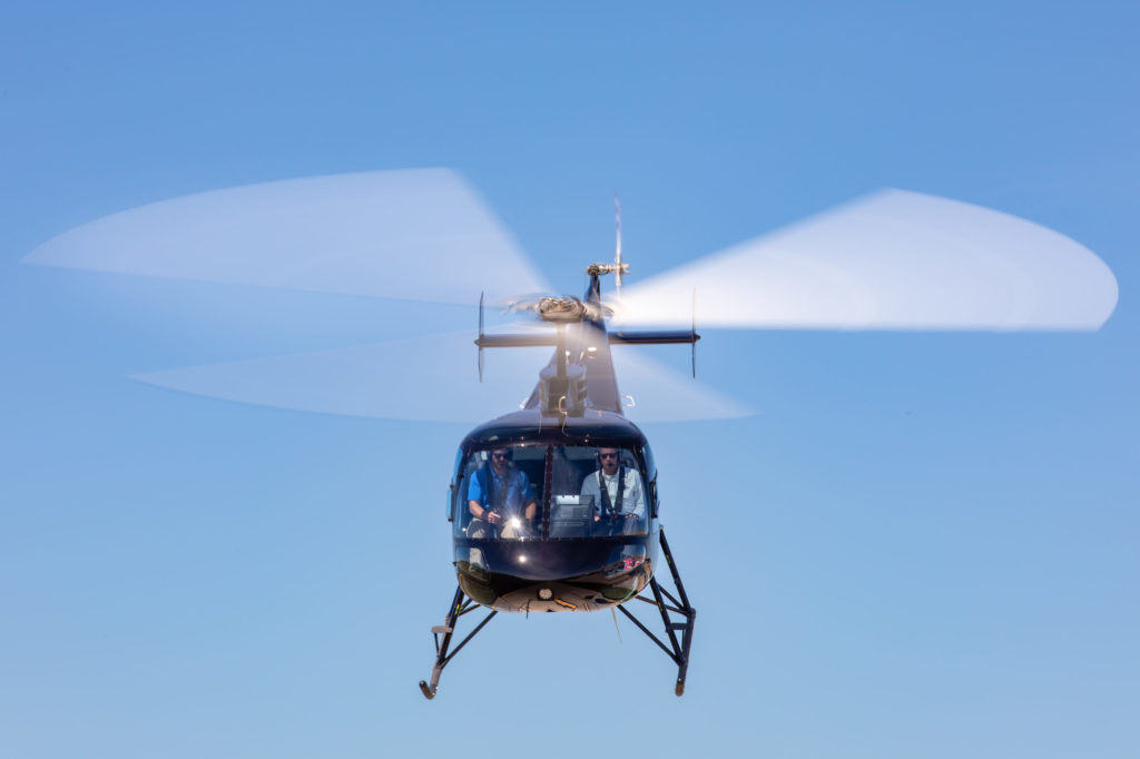 Viola took the controls of an Enstrom 480B during his visit to the plant. Brent Bundy Photo