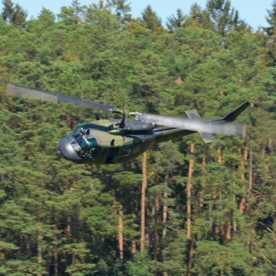 A German Army Bell UH-1 Huey in its natural environment. Shared by Instagram user @Bell412hp