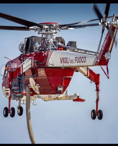 An Erickson S-64F Air Crane, operated by the Italian firefighting service — the Vigili del Fuoco. From Instagram user giancarlor71