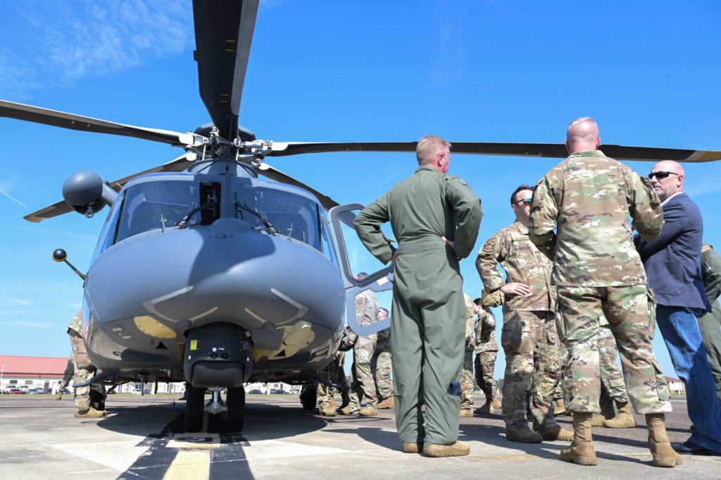 An MH-139A from Test Detachment 7, Air Force Global Strike Command, Duke Field, Florida, visits 908th Airlift Wing during a Unit Training Assembly at Maxwell Air Force Base, Alabama, Nov. 4, 2022. The purpose of the visit was so wing members could get a firsthand look at the future mission. Airman 1st Class Juliana Todd Photo
