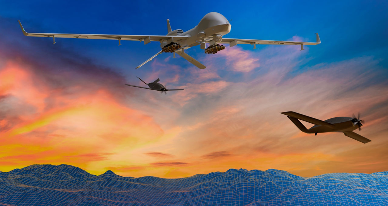 General Atomics Aeronautical Systems, developer of the Gray Eagle series of unmanned aircraft, was one of the participants in Collins’ MOSA demonstration. Shown here is a rendering of the latest variant, the Gray Eagle 25M, with air-launched effects. GA-ASI Photo