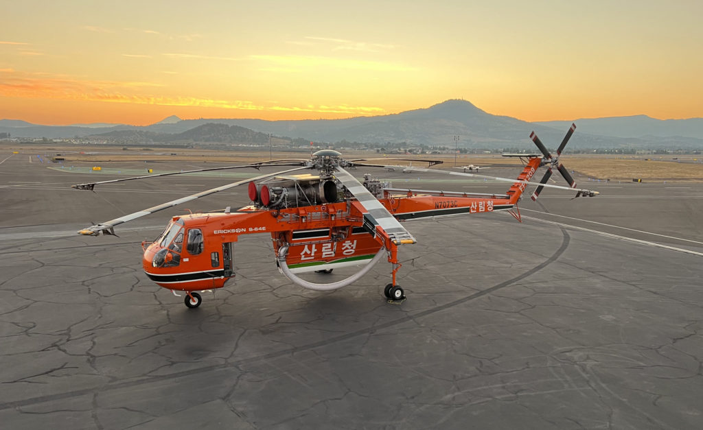 Erickson delivers 8th S-64 air crane helicopter to Korea Forest