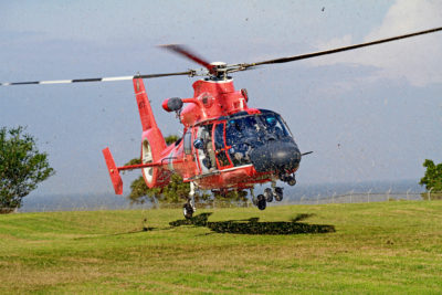 An MH-65D Dolphin from Coast Guard Air Station Borinquen, Puerto Rico. From Matt Udkow via Facebook.