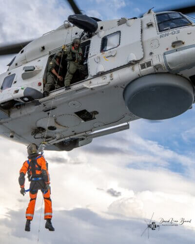 A Belgian Air Force NH-90 crew conducting hoist training. Submitted via Facebook by David Van Bouwel