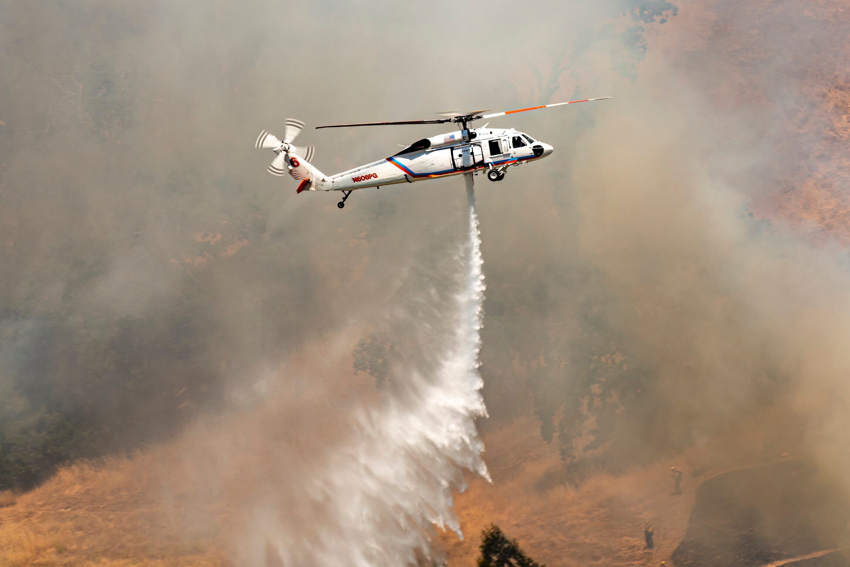 The aircraft, a Sikorsky UH-60 Black Hawk, will be equipped with an internal water tank for initial attack firefighting operations. PJ Helicopters Photo