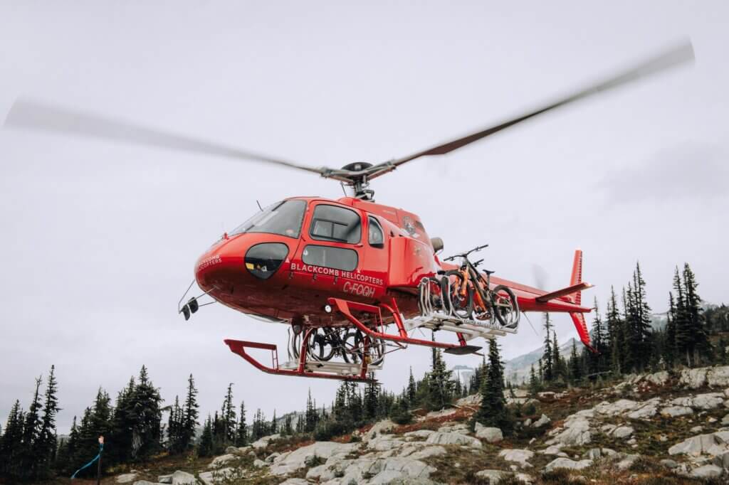 A Blackcomb Helicopters Airbus H125 in operation in the Rocky Mountains. Blackcomb Helicopters Photo