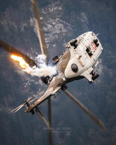 Drama from the Swiss Super Puma display team as they deploy countermeasure flares. Tagged on Instagram by mario_de_pian