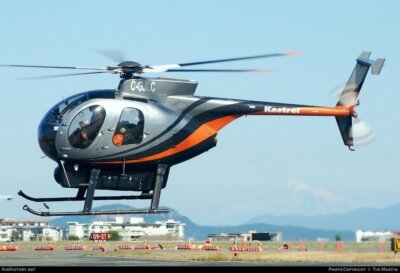 The accident aircraft — a Kestrel Helicopters MD 500D. Tim Martin Photo