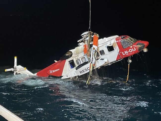 The aircraft was recovered from a depth of 220 meters below the surface. NSIA Photo