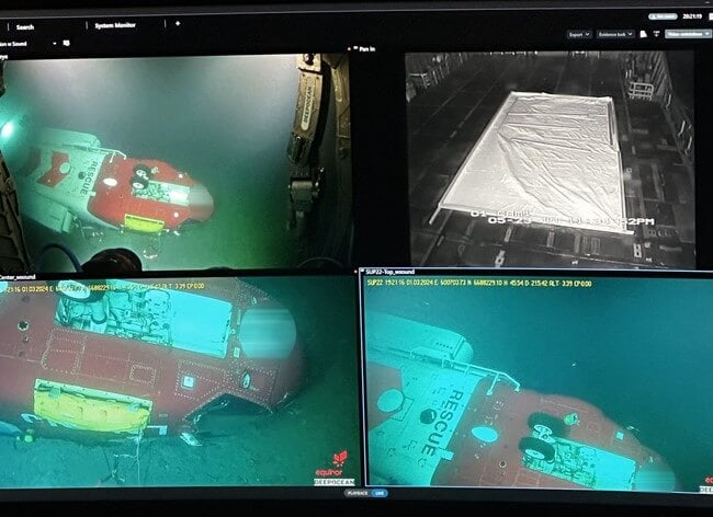 These images of the wreckage on the seabed were taken by a remotely-operated underwater vehicle. Normand Ocean/NSIA Photos