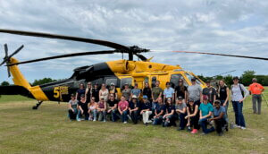 Volo Mission’s first Ladies of Long Line event brought together female helicopter pilots curious about external load, utility, and aerial firefighting operations with women who are already working in the sector. 5 State Helicopters brought its Black Hawk to the event for a firefighting demo. Photo courtesy of Stacy Sheard